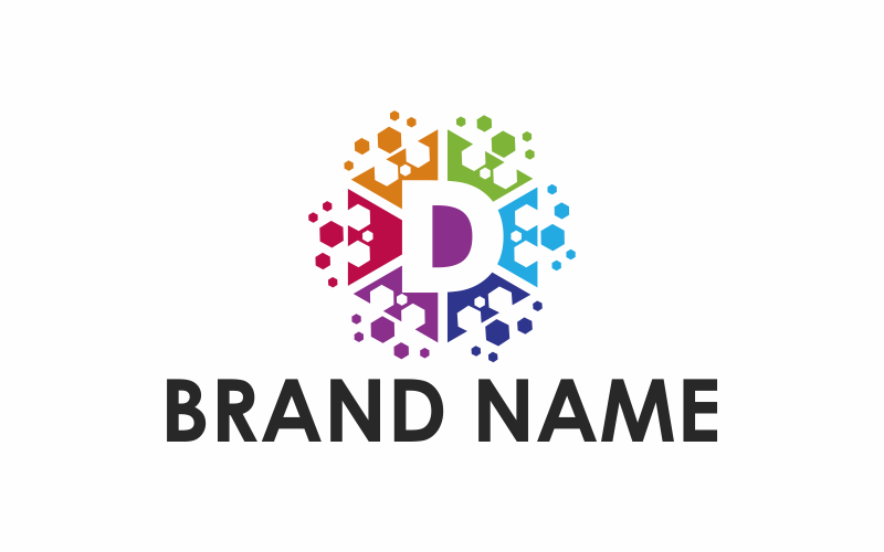 Download Шаблон логотипа "Hexagon Letter D Logo Template" / Hexagon Letter D Logo Template - Шаблон логотипа на тему графика icon,symbol,letter,logo,business,vector,template,creative,alphabet,hexagon,shape,graphic,technology,geometric,initial,colorful,monogram,digital,flat