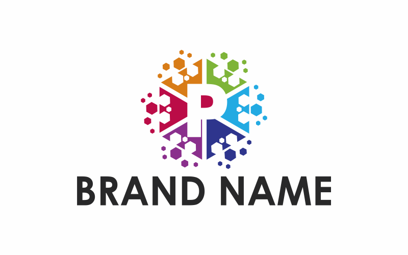 Download Шаблон логотипа "Hexagon Letter P Logo Template" / Hexagon Letter P Logo Template - Шаблон логотипа на тему графика icon,symbol,letter p,logo,business,vector,template,creative,alphabet,hexagon,shape,graphic,technology,geometric,initial,colorful,monogram,digital,flat