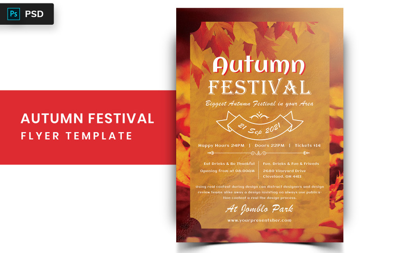 Oden - Sonbahar Festivali Afiş Tasarımı - Kurumsal Kimlik Şablonu
