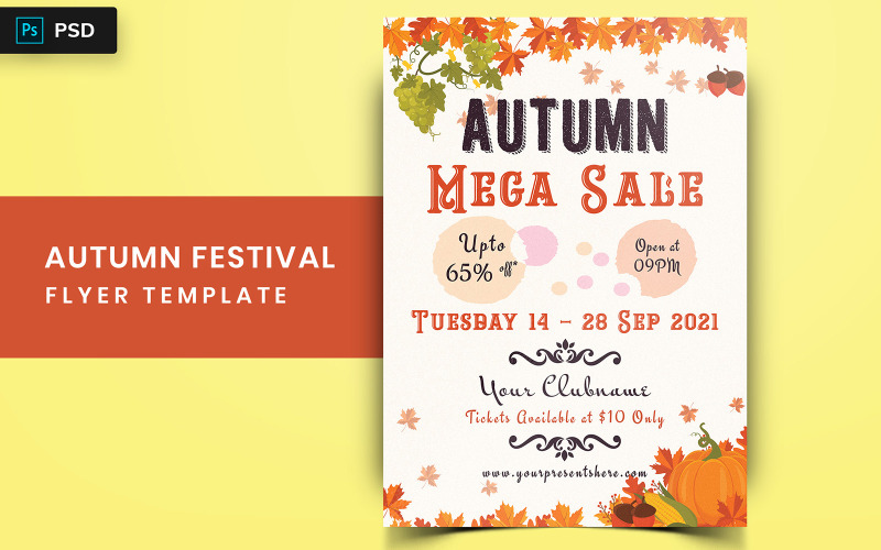 Shaw - Conception de flyer du festival d'automne - Modèle d'identité d'entreprise