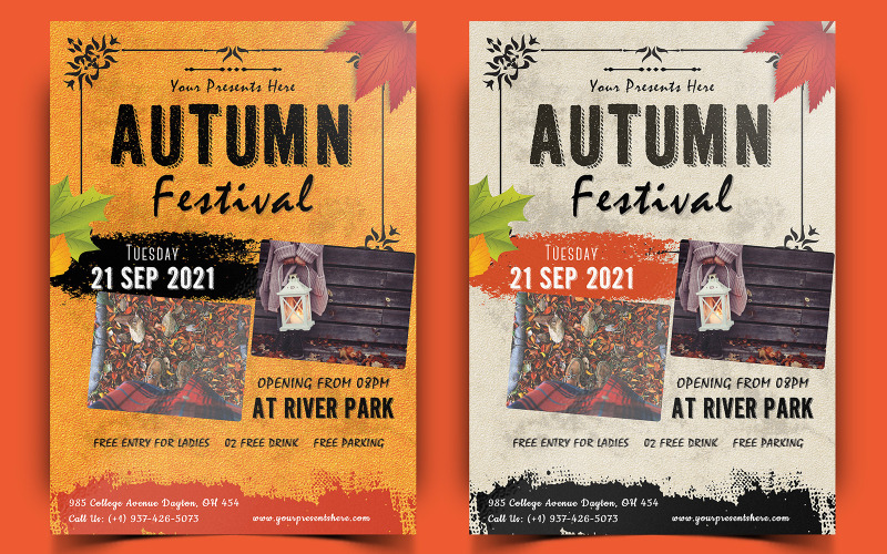 Tener - Conception de flyer du festival d'automne - Modèle d'identité d'entreprise