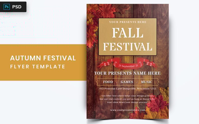 Download Фирменный стиль "Trof - Autumn Festival Flyer Design - Corporate Identity Template" / Trof - Autumn Festival Flyer Design - Corporate Identity Template - Фирменный стиль на тему графика mid,autumn,festival,flyer,fall,event,mockup,poster,banner,leaves,brochure,modern,a4,design,template