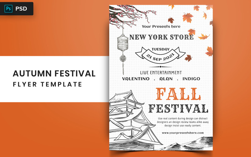 Wanti - Conception de flyer du festival d'automne - Modèle d'identité d'entreprise