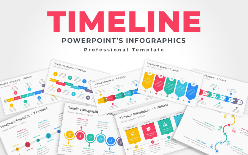 Časová osa infografiky PowerPoint šablony