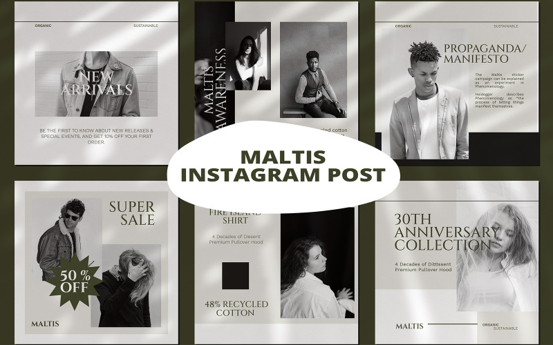 Super venda de moda - modelo de mídia social de postagem no Instagram