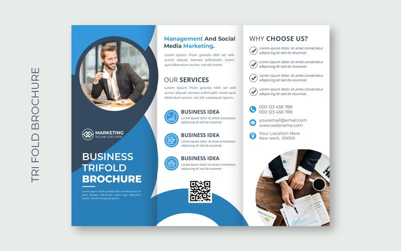 Download Фирменный стиль "Business Tri Fold Brochure Cover Design - Corporate Identity Template" / Business Tri Fold Brochure Cover Design - Corporate Identity Template - Фирменный стиль на тему графика tri fold brochure,brochure,flyer,business tri fold brochure,corpoarte flyer template,abstract,cover,template,triangle,business flyer,layout,marketing,polygon,idea,leaflet,promotion,presentati