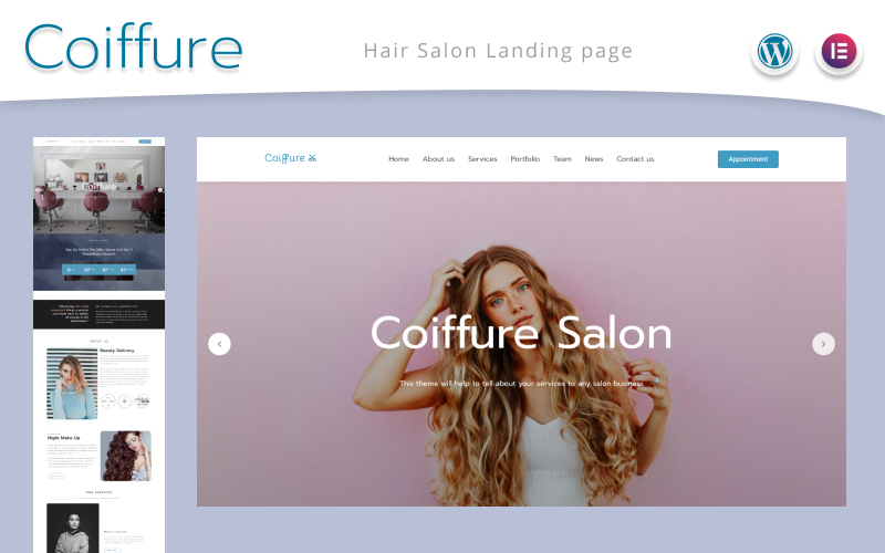 Hair Salon Landing Page WordPress Theme