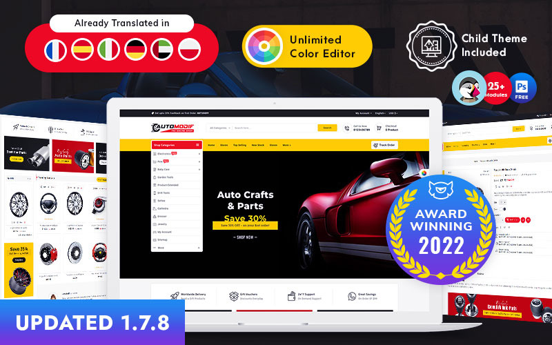 Tema de PrestaShop adaptable a Auto Modif