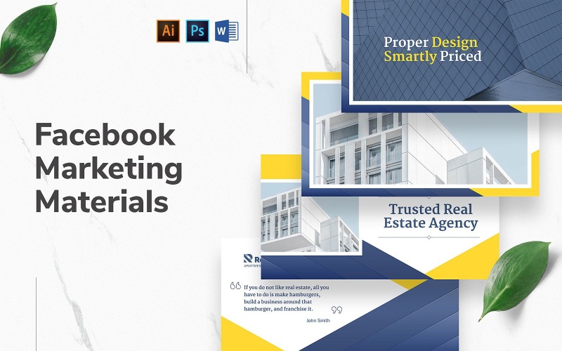Appartementverhuur Facebook Cover en Post Social Media Template