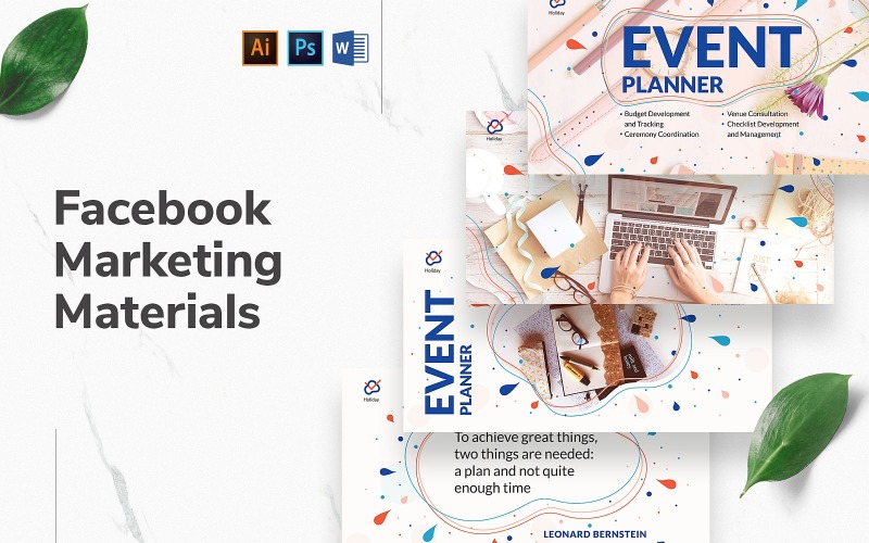Event Planner Facebook Cover and Post Social Media Template