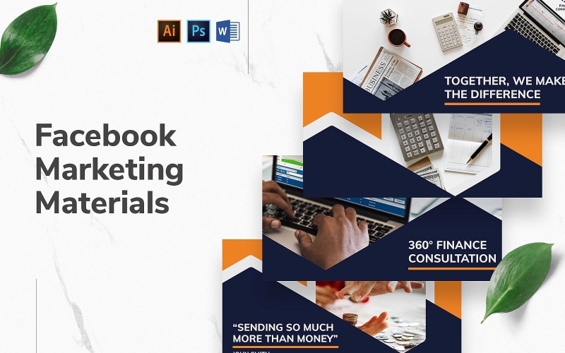 Finanční konzultant Facebook Cover and Post Social Media Template