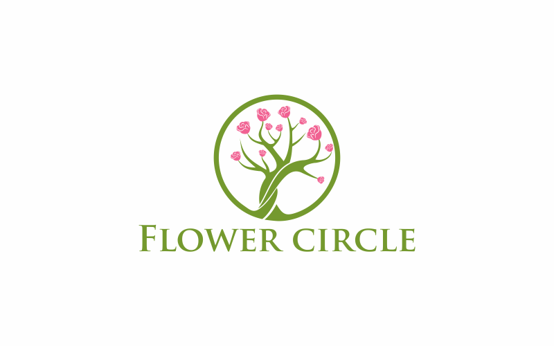 Download Шаблон логотипа "Flower Circle Logo Logo Template" / Flower Circle Logo Logo Template - Шаблон логотипа на тему графика frame,floral,flower,design,illustration,invitation,circle,card,leaf,vector,nature,background,element,greeting,rose,graphic,pink,abstract,green,beauty