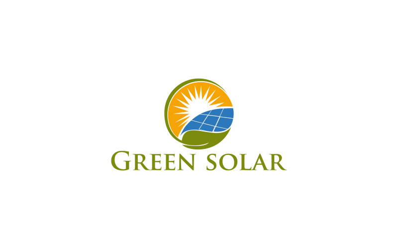 Download Шаблон логотипа "Green Solar Logo Logo Template" / Green Solar Logo Logo Template - Шаблон логотипа на тему графика energy,green,solar,electricity,power,renewable,technology,sun,nature,generation,clean,sunlight,blue,concept,design,station,sunny,installation,natural,future