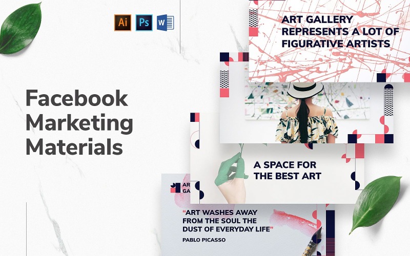 Обложка Facebook Art Gallery и шаблон публикации в социальных сетях