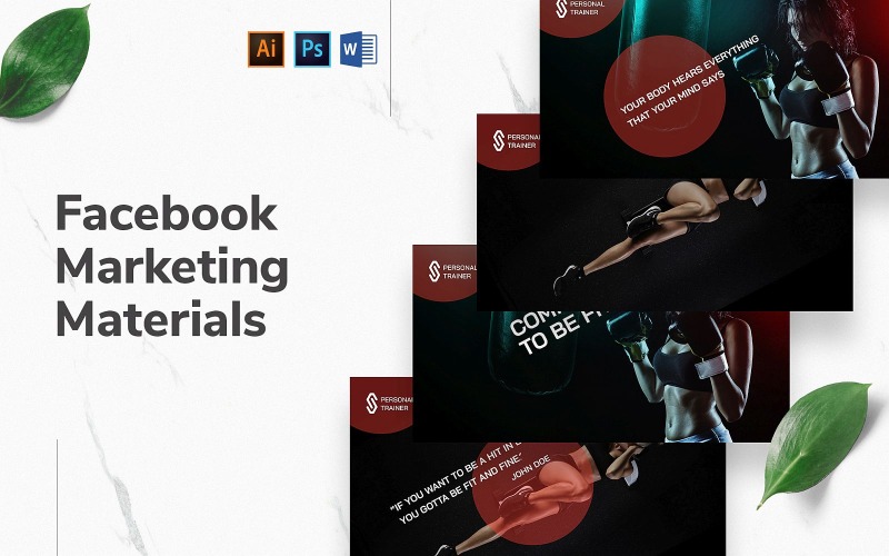 Personal Trainer Facebook Cover e Post Social Media Template