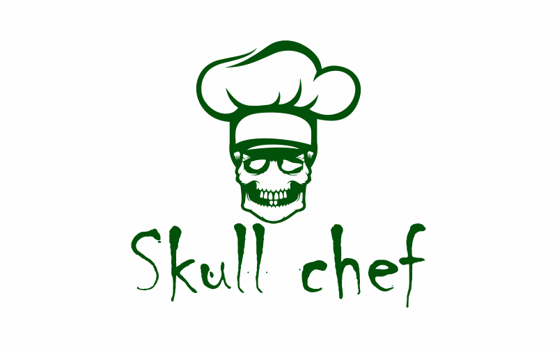 Download Шаблон логотипа "Skull Chef Logo Logo Template" / Skull Chef Logo Logo Template - Шаблон логотипа на тему графика skull,illustration,symbol,chef,vector,hat,icon,kitchen,design,cook,logo,cuisine,culinary,graphic,retro,cartoon,food,tattoo,horror,emblem