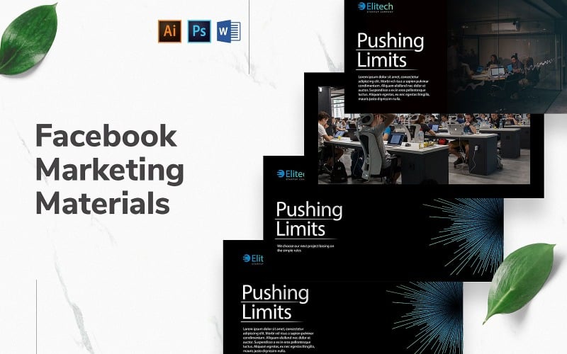 Download Шаблон для соцсетей "Tech Startup Facebook Cover and Post Social Media Template" / Tech Startup Facebook Cover and Post Social Media Template - Шаблон для соцсетей на тему графика facebook graphic design,facebook template editable,facebook template banner,facebook template cover,facebook template design,facebook template examples,facebook branding template,social media