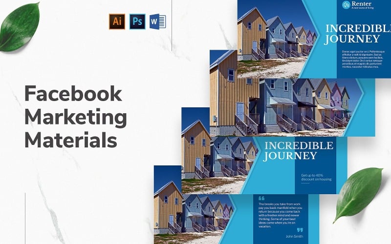 Download Шаблон для соцсетей "Vacation Rental Facebook Cover and Post Social Media Template" / Vacation Rental Facebook Cover and Post Social Media Template - Шаблон для соцсетей на тему графика facebook graphic design,facebook template editable,facebook template banner,facebook template cover,facebook template design,facebook template examples,facebook branding template,social media