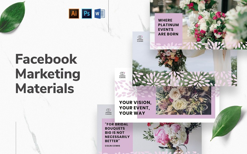 Wedding Planner Facebook Cover and Post Social Media Template