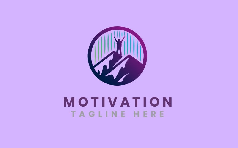 Conception de logo de montagne de motivation