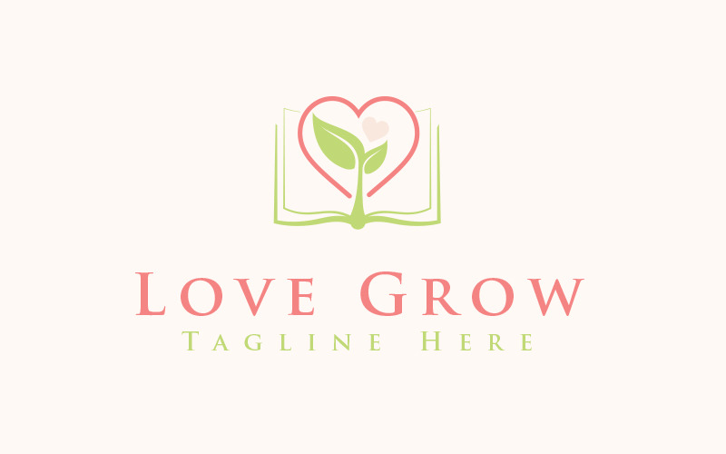 Download Шаблон логотипа "Grow Love Logo" / Grow Love Logo - Шаблон логотипа на тему графика logo design,logo template,logo,vector,corporate logo,brand,churches,youth,religious,public relation,education,motivation,coaching,consulting,charity