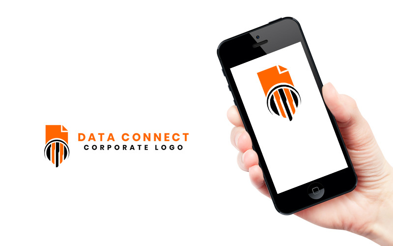 Modèle de logo de conception de logo Data and Connect