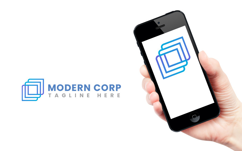 Modelo de design de logotipo abstrato corporativo moderno