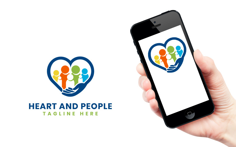 Download Шаблон логотипа "People and Heart Community Teamwork Logo" / People and Heart Community Teamwork Logo - Шаблон логотипа на тему графика logo design,logo template,logo,vector,corporate logo,brand,community,school,team,wellness,coaching,business,abstract,financial,accounting,architecture,law,bank,consulting,education