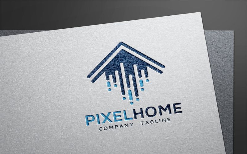 Plantilla de logotipo de Pixel Home Real Estate