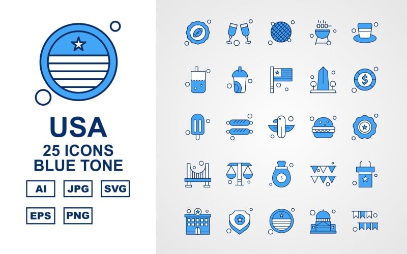 25 Premium VS Blue Tone Icon Pack Iconset