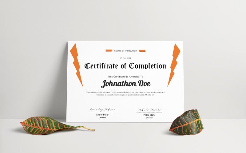 Amity Peter - Plantilla de certificado