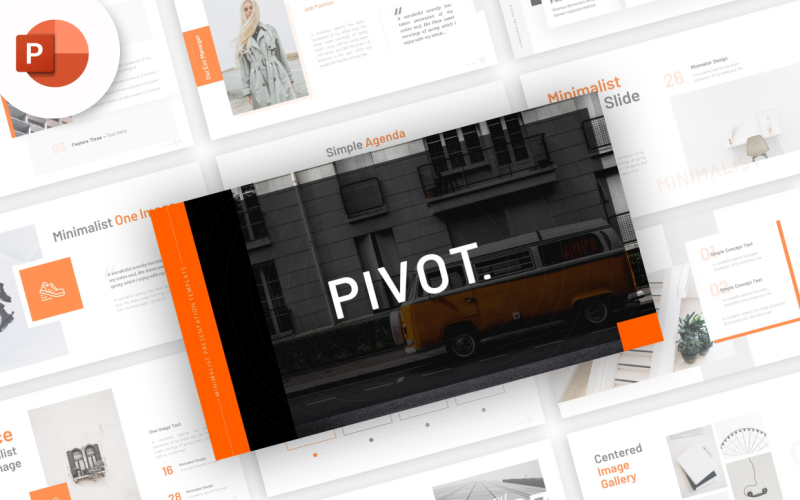 Modèle PowerPoint minimaliste pivotant