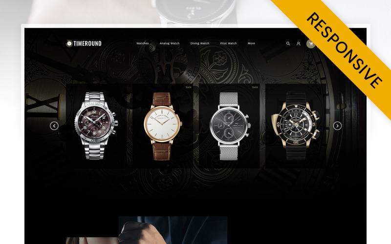 TimeRound - Modello reattivo OpenCart del negozio di orologi