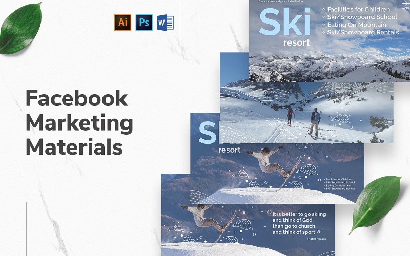 Couverture et publication Facebook de la station de ski