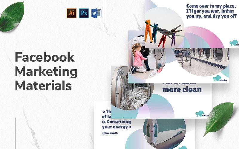 Laundry Facebook Cover and Post 165092 TemplateMonster