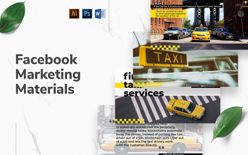 Обложка и публикация службы такси в Facebook