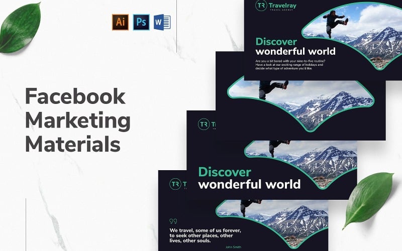 Download Шаблон для соцсетей "Tours and Travels Facebook Cover and Post" / Tours and Travels Facebook Cover and Post - Шаблон для соцсетей на тему графика facebook graphic design,facebook template editable,facebook template banner,facebook template cover,facebook template design,facebook template examples,facebook branding template,social media