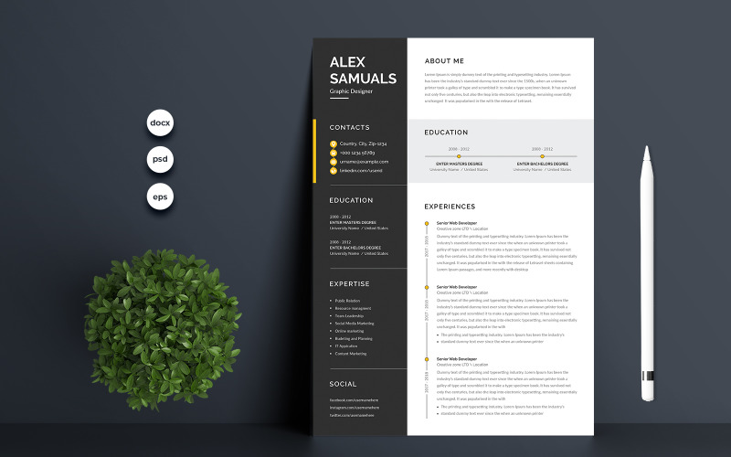 Download Резюме "Alex Printable Resume Templates" / Alex Printable Resume Templates - Резюме на тему графика 1 page resume,2 page resume,a4,blue,clean resume,clean,cover letter,creative,cv template,cv,design,document,infographic,microsoft word,minimalist,modern resume,modern,photoshop,portfolio,prof