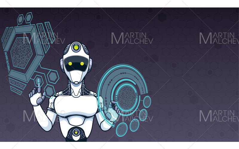 Download Иллюстрация "Artificial Intelligence Background" / Artificial Intelligence Background - Иллюстрация на тему графика artificial intelligence,artificial,intelligence,ai,science,technology,robot,android,cyborg,future,futuristic,male,head,face,brain,mind,machine,human,humanoid,man