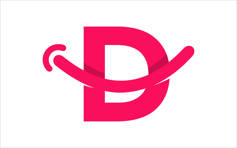 Bokstaven D leende logotyp mall för vektorlogotypdesign