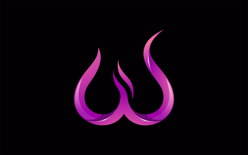 Fiamma lettera W Vector Logo Design Logo modello