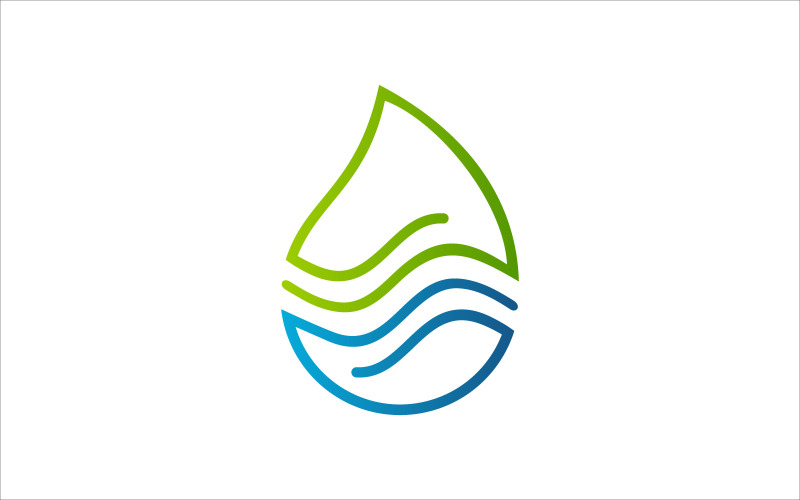 Капля Воды Красочные Линии Искусства Вектор Дизайн Логотипа
