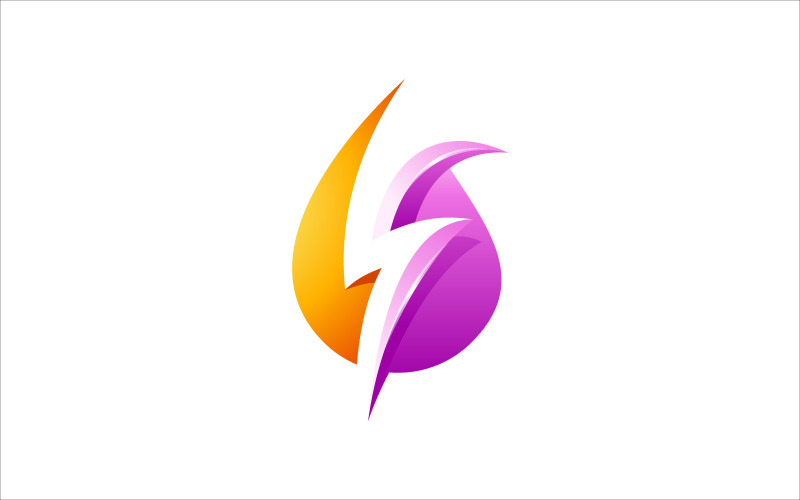 Kropla wody Grzmot Wektor Logo Projekt Logo Szablon
