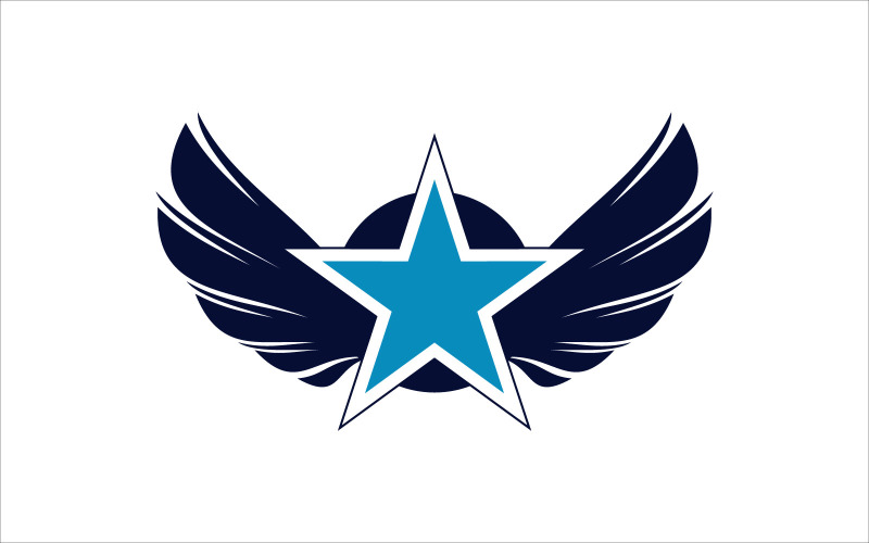 крылья звезды векторный логотип дизайн шаблон логотипа