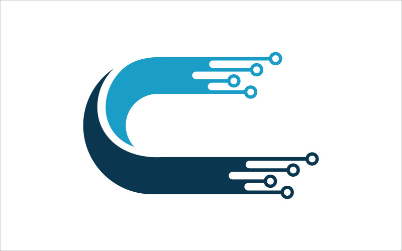 Letra C Tecnologia Vector Logo Design Modelo de logotipo