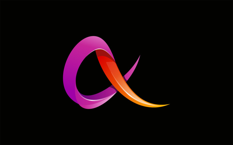 Letter A lint kleurrijke Vector Logo ontwerpsjabloon Logo sjabloon
