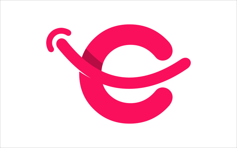 Літера C посмішка векторний логотип шаблон оформлення логотипу