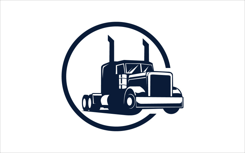 Modello di logo di progettazione di logo di vettore di camion blu