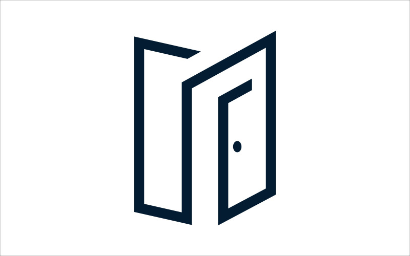 Modelo de logotipo de design de logotipo de vetor para abrir a porta