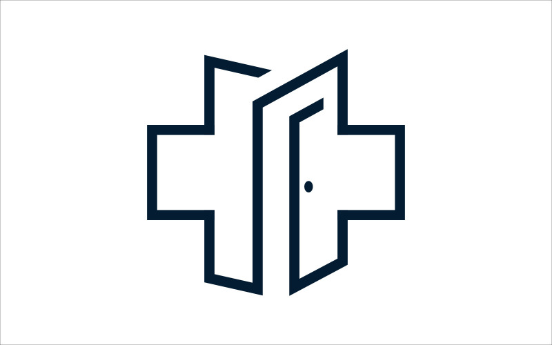 Nyissa meg a Door Medicine Vector Logo Design logó sablont